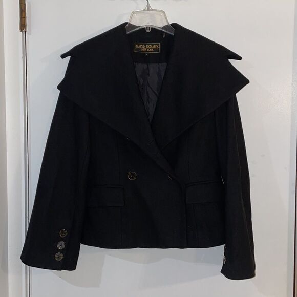 Marvin Richards Pea Coat Black Women’s Small worn a couple times great condition - Picture 2 of 8